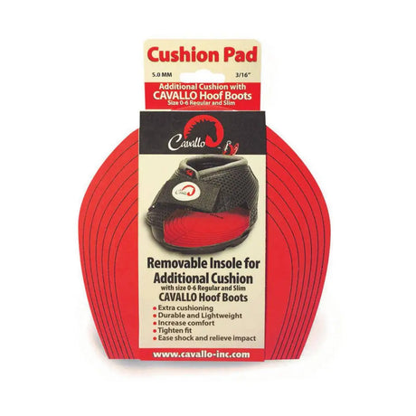 Red cavallo cushion pad for cavallo hoof boots providing extra comfort and support for horse boots