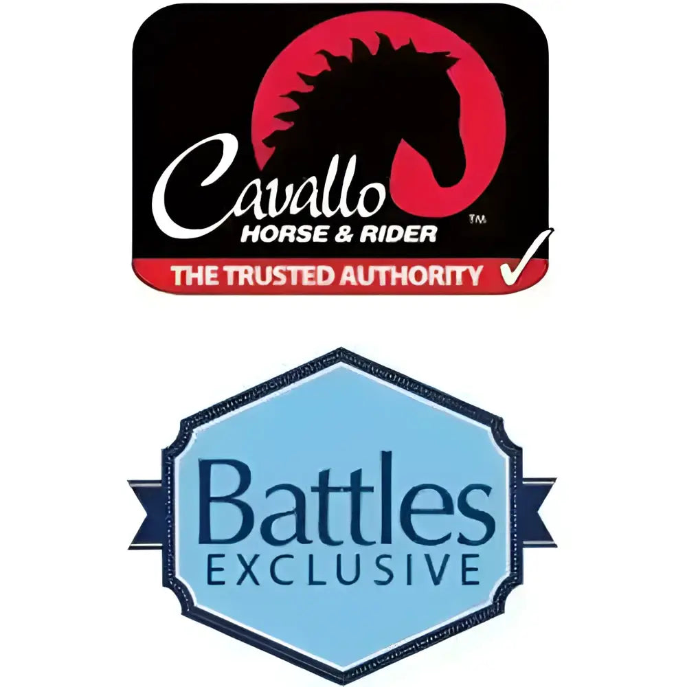 Cavallo cute little boot regular sole hoof boots logo with black horse silhouette on red background and white cursive text
