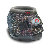 Sparkling black glitter cavallo cute little boot regular sole hoof boot with gray padded interior and cavallino strap