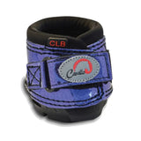 Purple glitter heavy duty industrial hoof boots with black rubber sole and cavallo cute logo strap