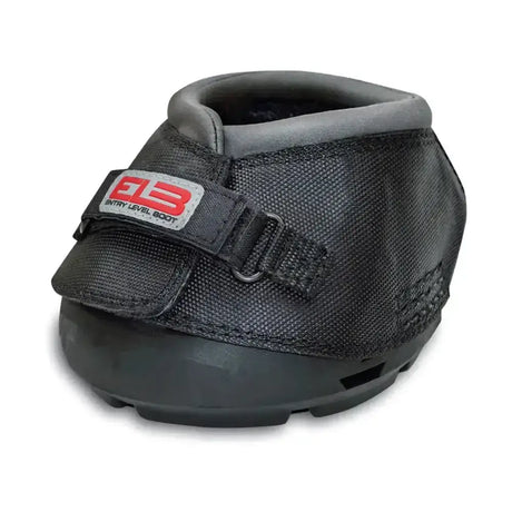 Black and gray cavallo entry level boot with mesh upper padded collar and adjustable strap hoof boots