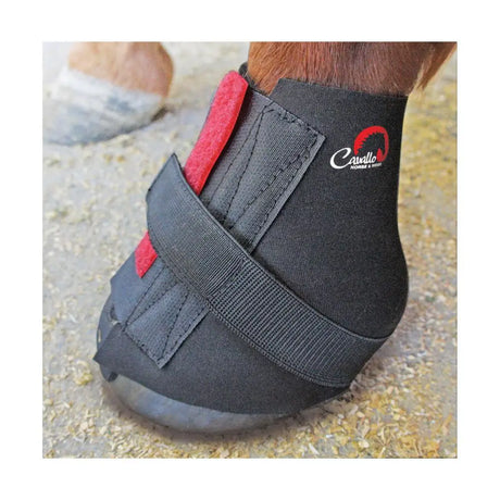 Black and red cavallo pastern wraps with adjustable velcro straps for secure fit and easy use