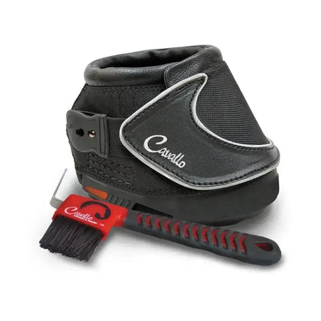 Black cavallo sport boot slim with textured mesh leather-like panel white stitching and unique tread pattern