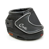 Black cavallo sport boot slim with leather panel silver stitching red branding and unique tread pattern