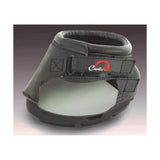 Dark gray cavallo support pads hoof boot with padded interior and adjustable strap made from industrial grade thermoplastic urethane compound