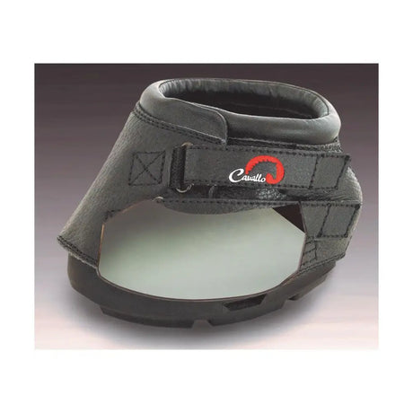 Dark gray cavallo support pads hoof boot with padded interior and adjustable strap made from industrial grade thermoplastic urethane compound