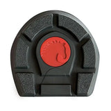 Black rubber hoof-shaped cavallo trek regular sole with red horse emblem made of high performance tpu and rust proof metal