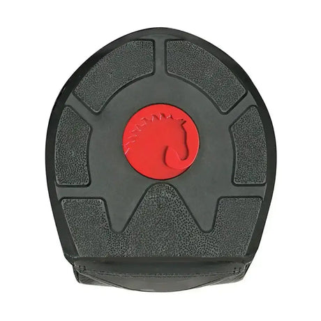 Black rubber cavallo trek slim hoof protector with rust proof metal and high performance tpu featuring red horse logo