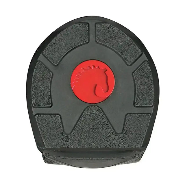 Black rubber cavallo trek slim hoof protector with rust proof metal and high performance tpu featuring red horse logo