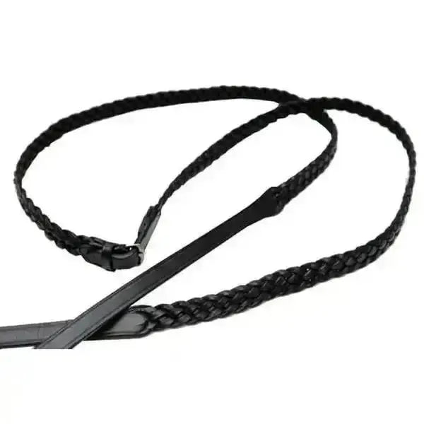 Celtic Equine Plaited Leather Reins Brown Pony Reins