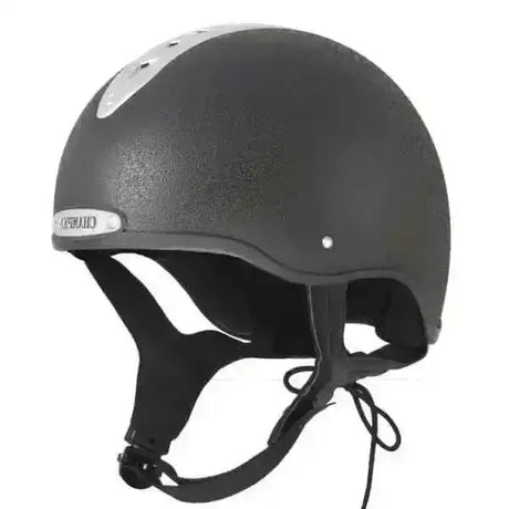 Black champion pro ultimate riding helmet with kevlar composite shell and silver vents by afflied brand