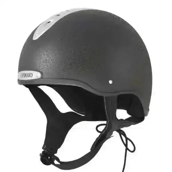 Black champion pro ultimate riding helmet with kevlar composite shell and silver vents by afflied brand