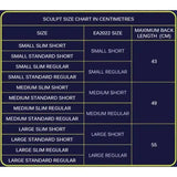Champion sculpt back protector size chart in centimetres showing max back lengths for comfortable lightweight protection