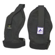 Black mesh horse riding gloves with adjustable straps and logos shown from the back for champion ti22 guardian use