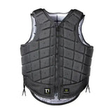 Black champion titanium ti22 equestrian vest with quilted padding and breathable mesh fabric for youths body protectors