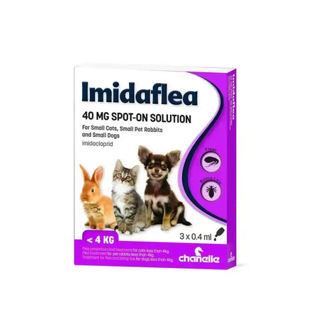 Chanelle Imidaflea 40Gm Spot-On For Small Pets UNDER 4kg - 3 PIPETTES Flea Treatments