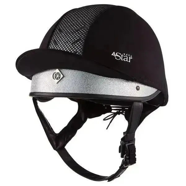 Charles Owen 4Star Riding Hat 54cm (0 1/2 Or 6 5/8) Silver Horse Riding Helmet