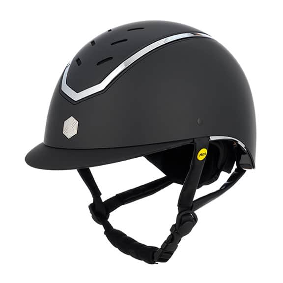 Charles Owen EQX Kylo MIPS Riding Helmet Black Matt Small Silver Wide Peak Adjustable Riding Hats