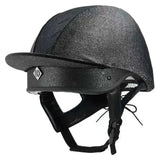 Black glittery charles owen esme cosmic js1 pro riding hat with mesh panel and adjustable straps for comfort
