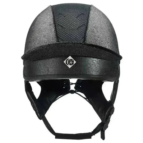 Black charles owen esme cosmic js1 pro riding hat with textured matte finish and central mesh ventilation panel