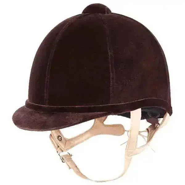 Charles Owen Fian Velvet Riding Hat 49Cm (000) Brown Riding Hats Barnstaple Equestrian Supplies