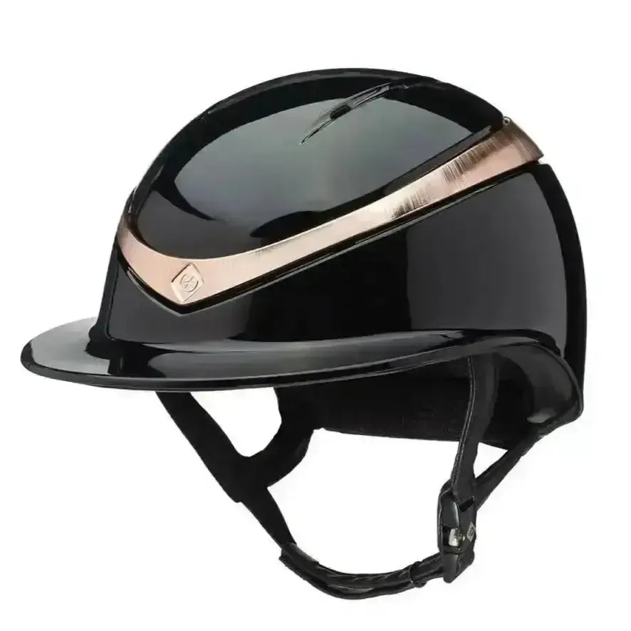 Charles Owen Halo Riding Helmet Gloss Black Shell Small Rose Gold Riding Hats