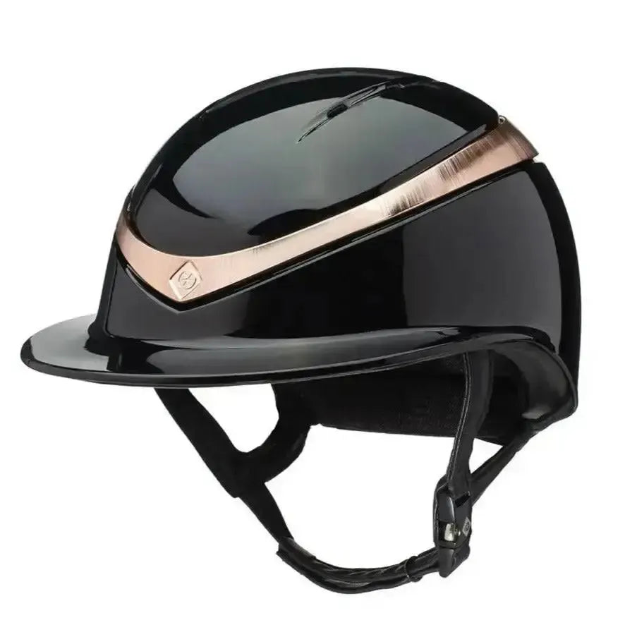Charles Owen Halo Riding Helmet Gloss Black Shell Small Rose Gold Riding Hats