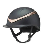 Charles Owen Halo Riding Helmet Matt Black Shell Small Rose Gold Riding Hats Barnstaple Equestrian Supplies