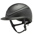 Matte black charles owen luna wide brim riding hat with sleek streamlined design and integrated brim for riders