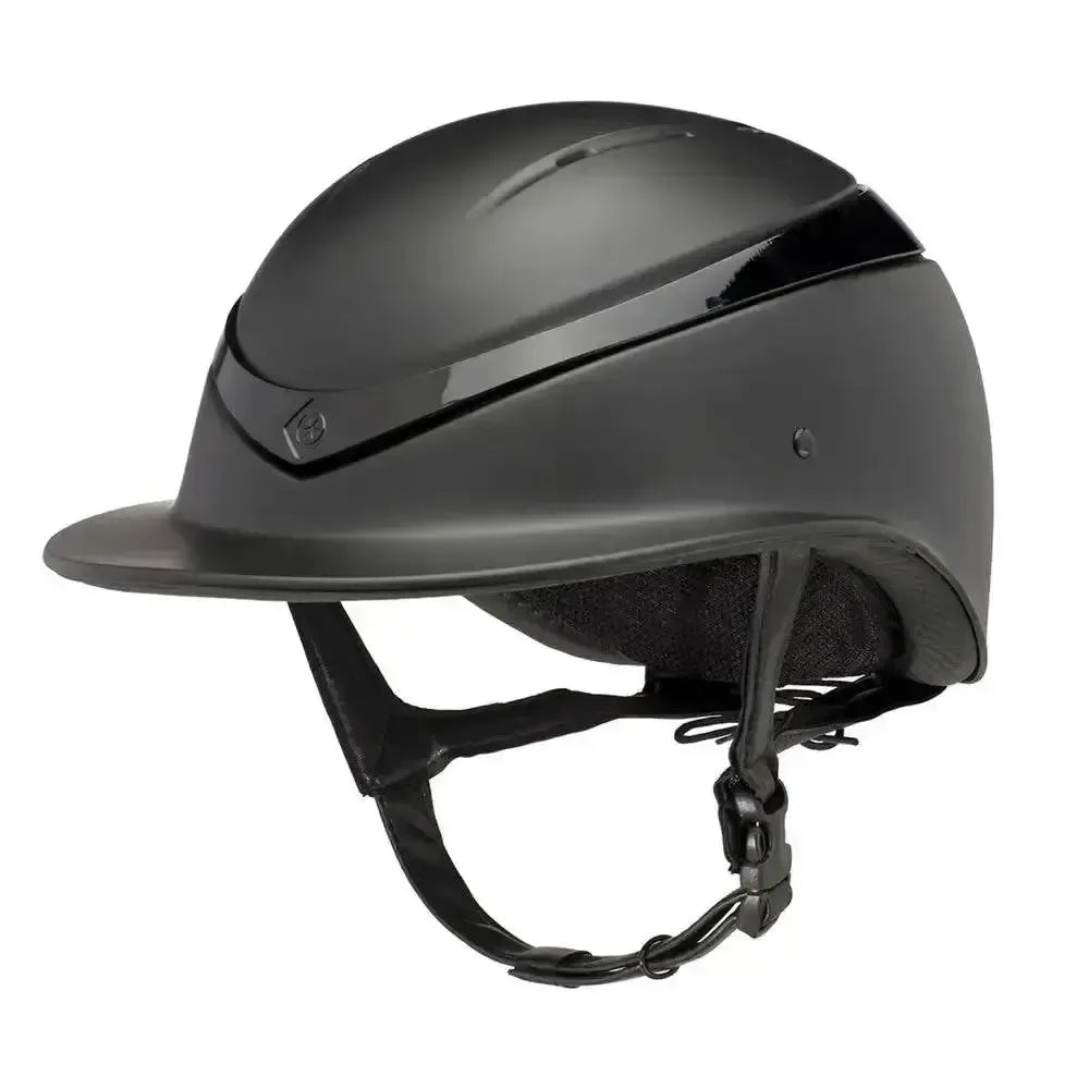 Charles Owen Luna Wide Brim Riding Hats 55Cm Medium Shell Black Matt / Black Gloss Riding Hats