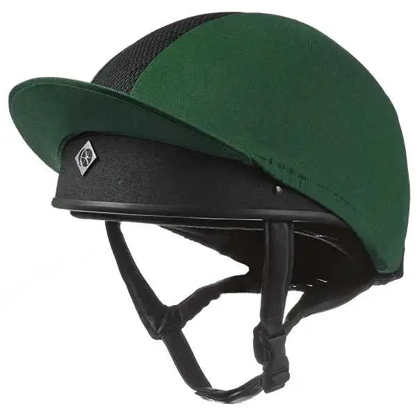 Charles Owen Pro 11 Plus Hat Silks Riding Hat Covers Bottle Green Large Hat Silks Barnstaple Equestrian Supplies