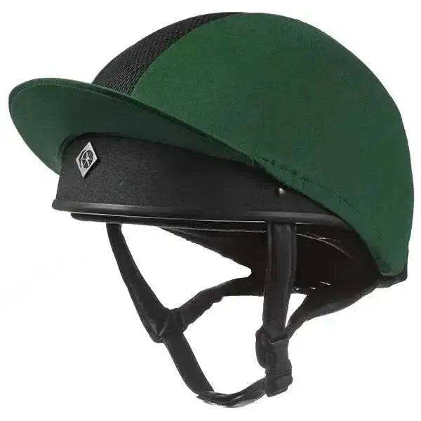 Charles Owen Pro 11 Plus Hat Silks Riding Hat Covers Bottle Green Large Hat Silks