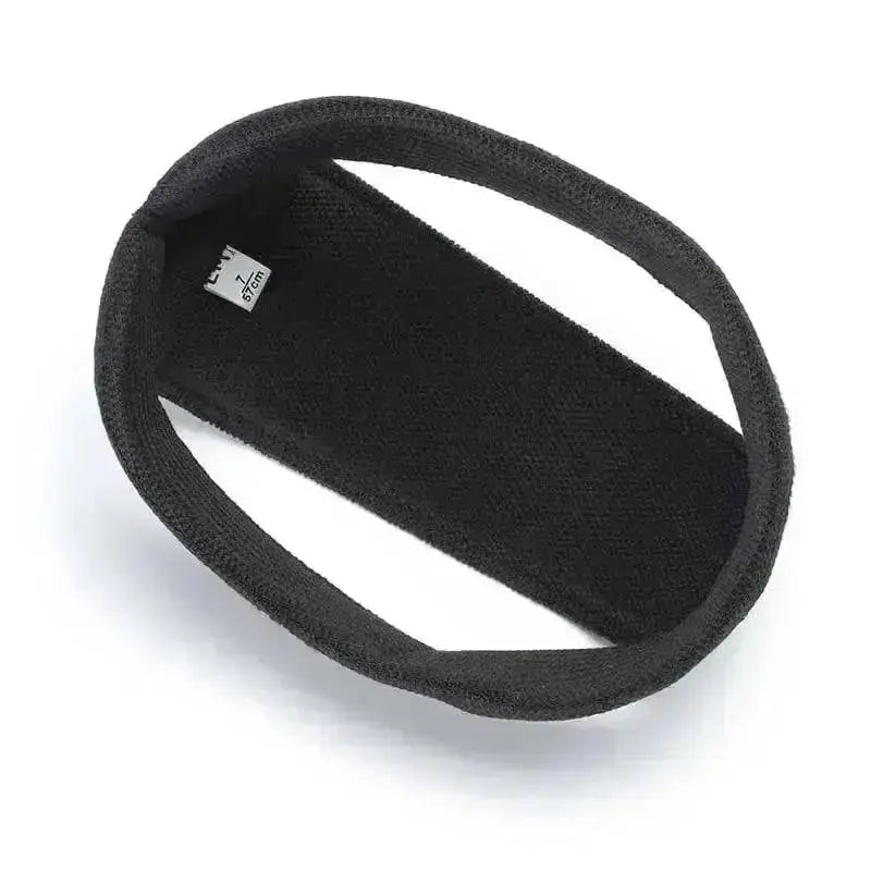 Black fleece-lined ear warmer with plush texture and oval shape for charles owen replacement riding helmet liners luna