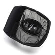 Black mesh charles owen riding hat liner with padded interior and halo label for removable halo liner use
