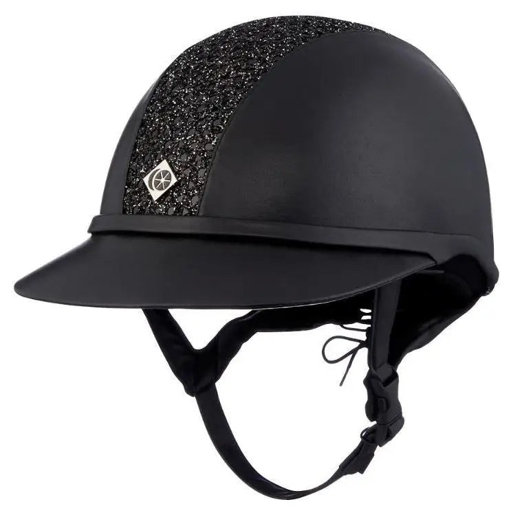 Charles Owen SP8 Plus Leather Look Sparkly Riding Hat Navy Sparkly 54 Riding Hats