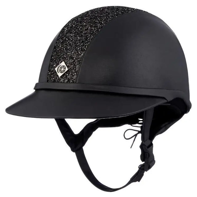 Charles Owen SP8 Plus Leather Look Sparkly Riding Hat Navy Sparkly 54 Riding Hats