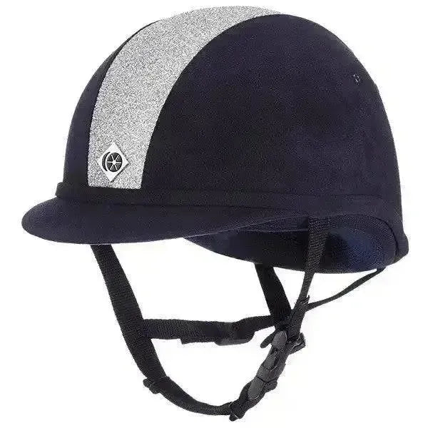 Charles Owen YR8 Sparkly Riding Hat 52Cm (00 1/2 Or 6 3/8) Standard Navy / Silver Riding Hats