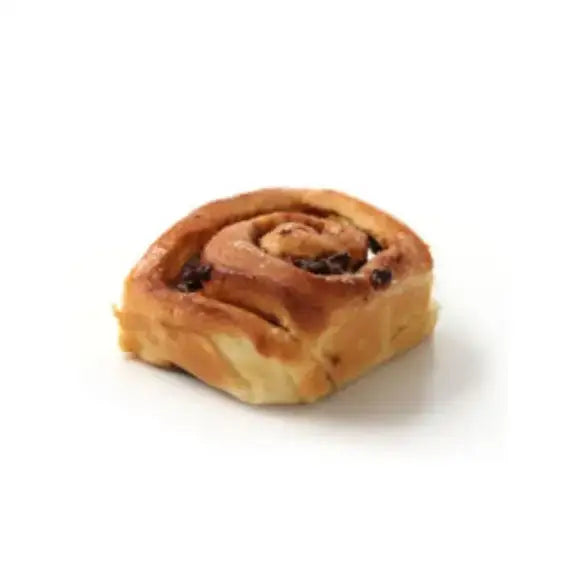 Golden-brown chelsea buns ryders with spiral design and dark chocolate chips from ryders bakery