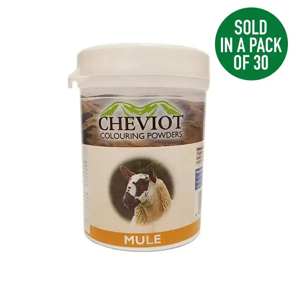 Cheviot sheep colouring mule-colored professional sheep colouring powder in a white plastic flip-top container