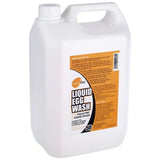 White plastic jug of chicktec egg wash liquid with orange black label for low foaming egg wash in rotary egg washers