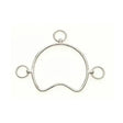 Silver metal chiffney bit with curved open design and three rings designed as an anti rearing bit for horses