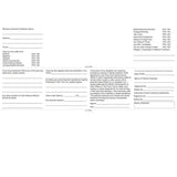 White paper form with black text for filling on childs pc medical armband with secure compulsory medical press close fastening