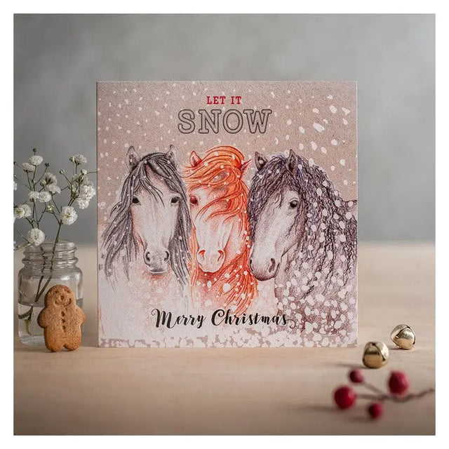 Deckled Edge Christmas Card Let it Snow Gift Cards Barnstaple Equestrian Supplies