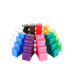 A colorful set of classic showjumps sloping plastic blocks in a circular pattern featuring vibrant hues