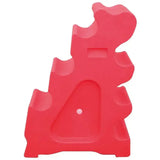 Red plastic horse toy with molded details and hole near base for classic showjumps sloping block popular selling jump