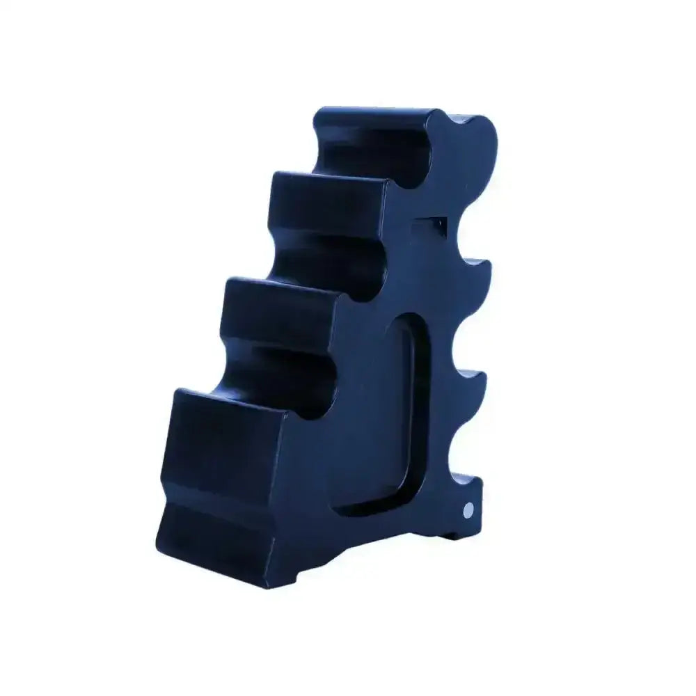Classic showjumps sloping block black plastic dumbbell rack with tiered slots for organizing popular selling jump weights