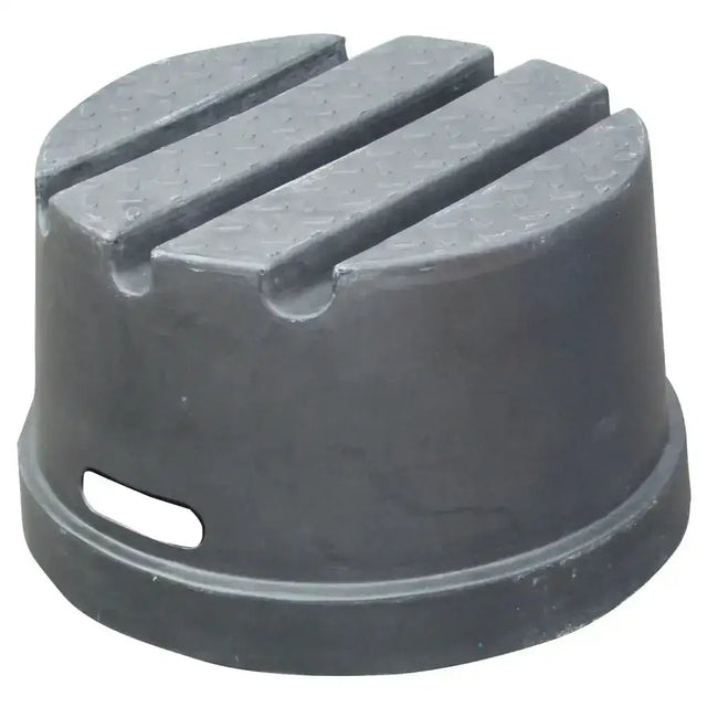 Dark gray plastic classic showjumps standard mounting block with textured top and handle cutout on the side