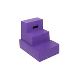 Purple three-step plastic classic showjumps standard mounting block three with rectangular cutout top step