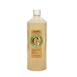 A 1-litre cleanround fragranced rug wash bottle with a white cap and translucent beige plastic for equestrian rugs