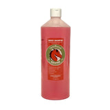 A pink 1 litre bottle of cleanround medicated shampoo strawberry scent with a white cap for horses